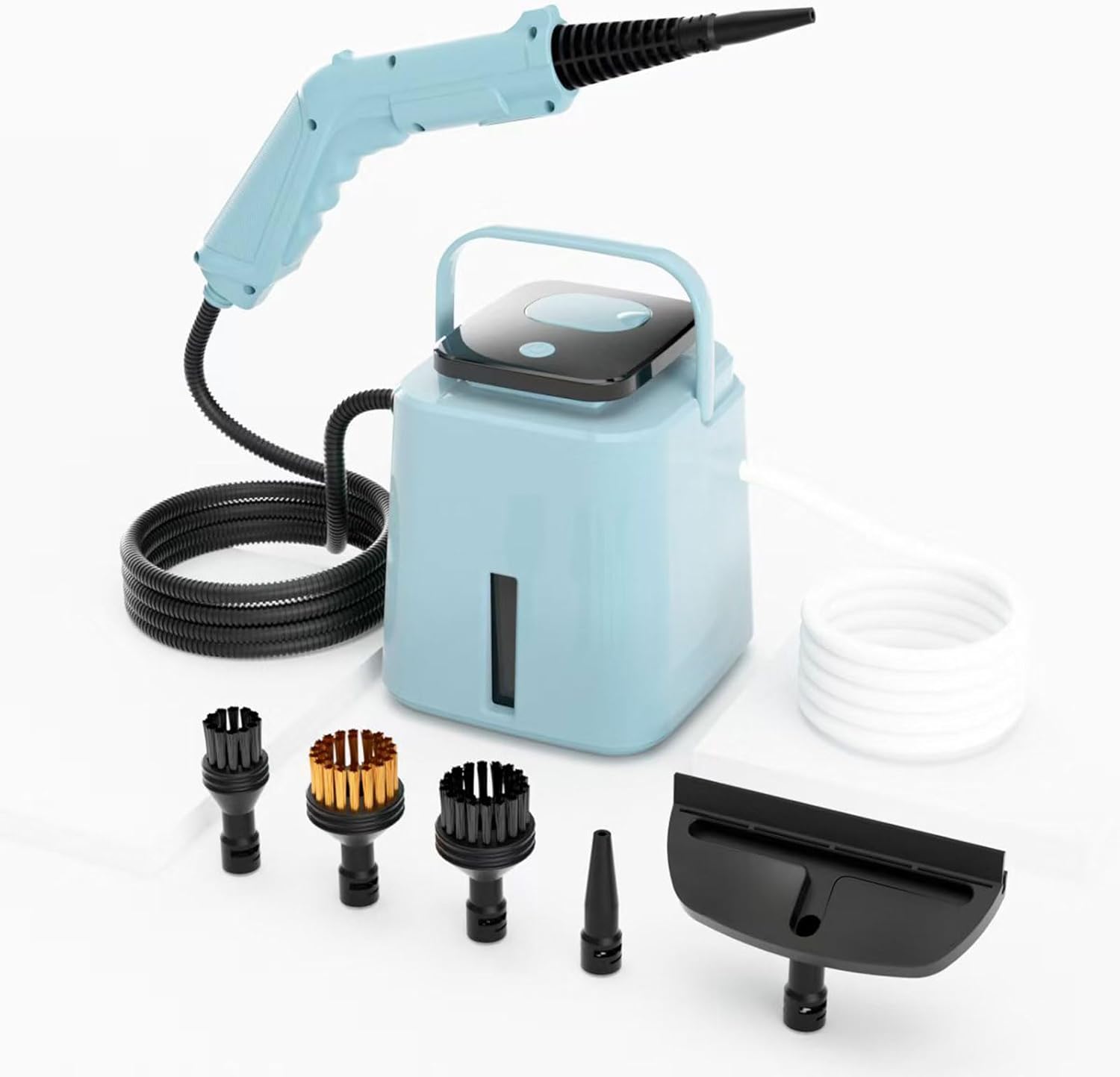 Steam Cleaner, Handheld Steamer with 10S Fast Heating, 1.55L Tank,4-Level Adjustable Handle,110° High Temperature SteamSteam Cleaner for Home,Car,Dirt,Grease,Grout,Tile,Couch (Blue)