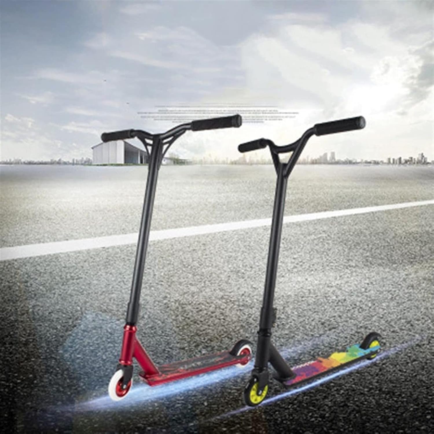 Scooter Professional Stunt Freestyle Street Surf Scooter Stunt Skateboarp Wheel BMX Professional Extreme Sport Scooter (Color : Blue) (Black)