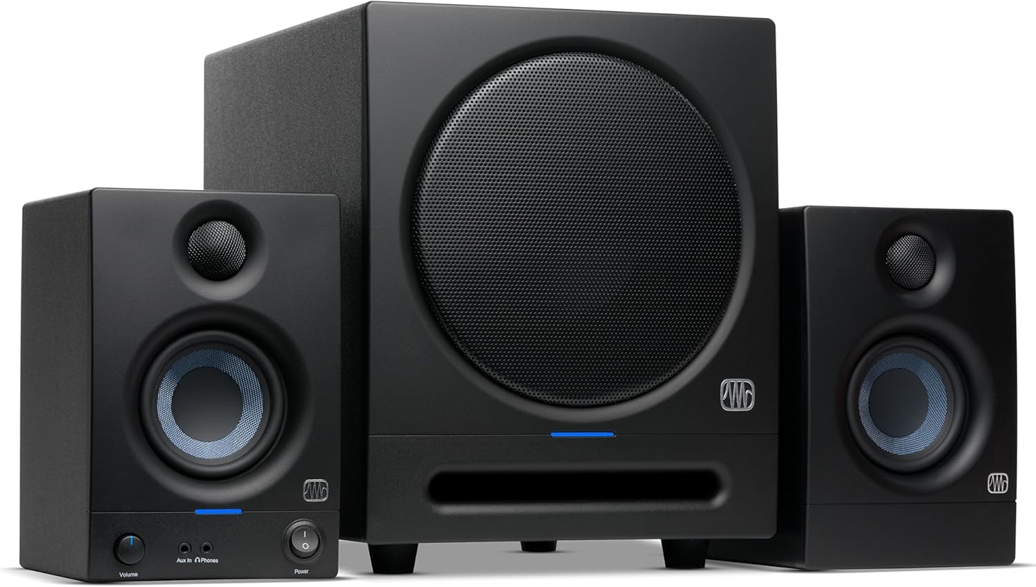 PreSonus Eris 2.1 Bluetooth Speaker System with Subwoofer — Eris 3.5 Studio Monitor Pair & Eris Sub 8BT for Near Field Music Production, Desktop Computer, Hi-Fi Home Audio