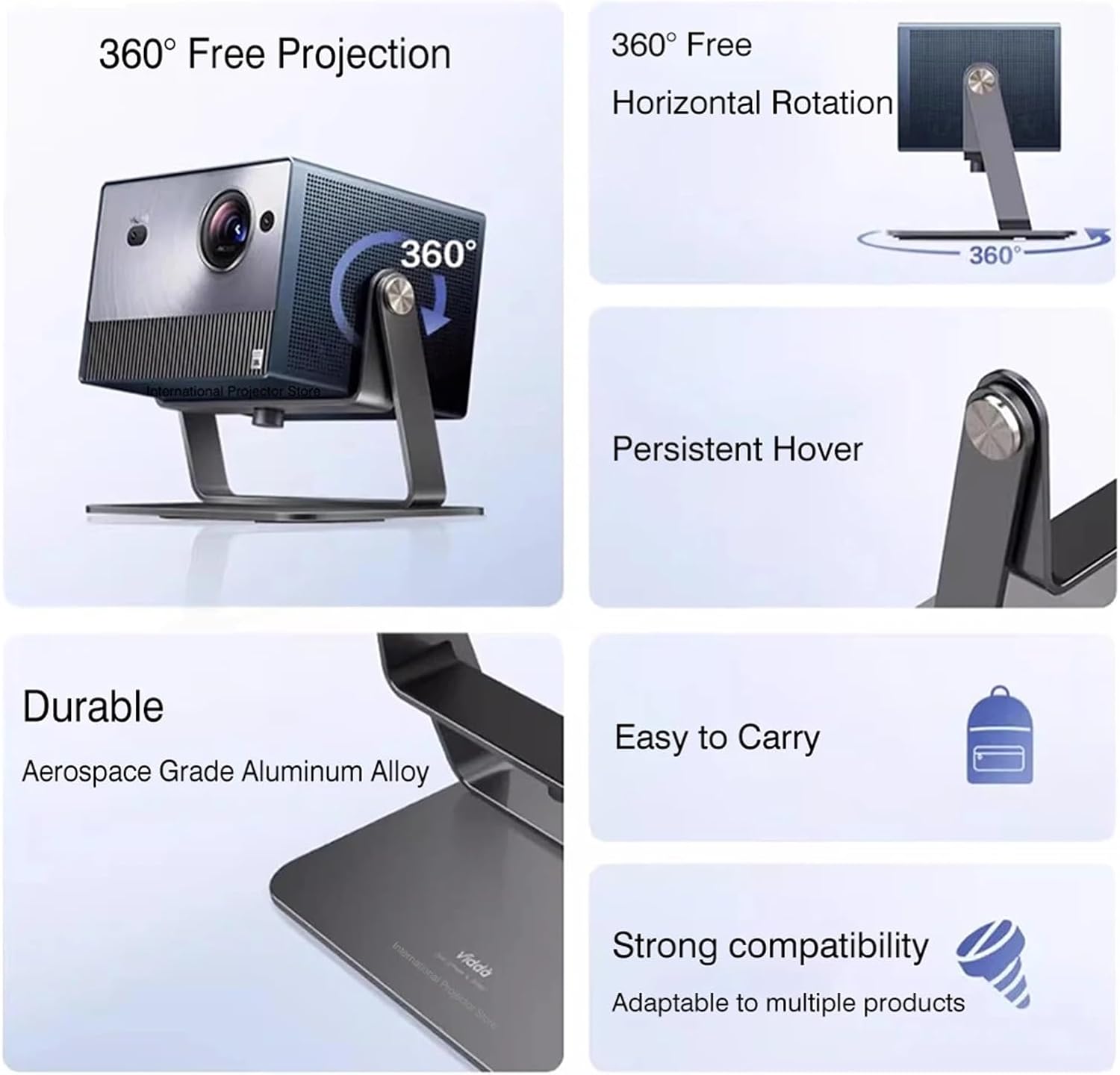 PTZ D6 projector 360° all-round desktop PTZ bracket suitable for C1 Pro C1S projector