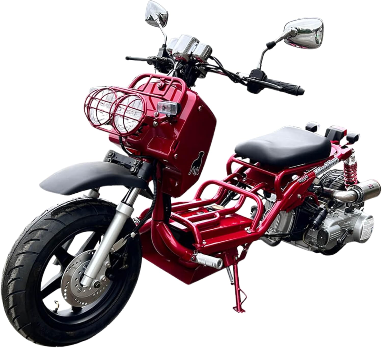 150cc Stretched Scooter, Generation 1, Automatic Transmission, PMZ150-19, Wide 205/30-12 Rear Tire, Retro Speedometer, Gas Gauge, Street Legal Moped for Adults, Powerful GY6 Engine