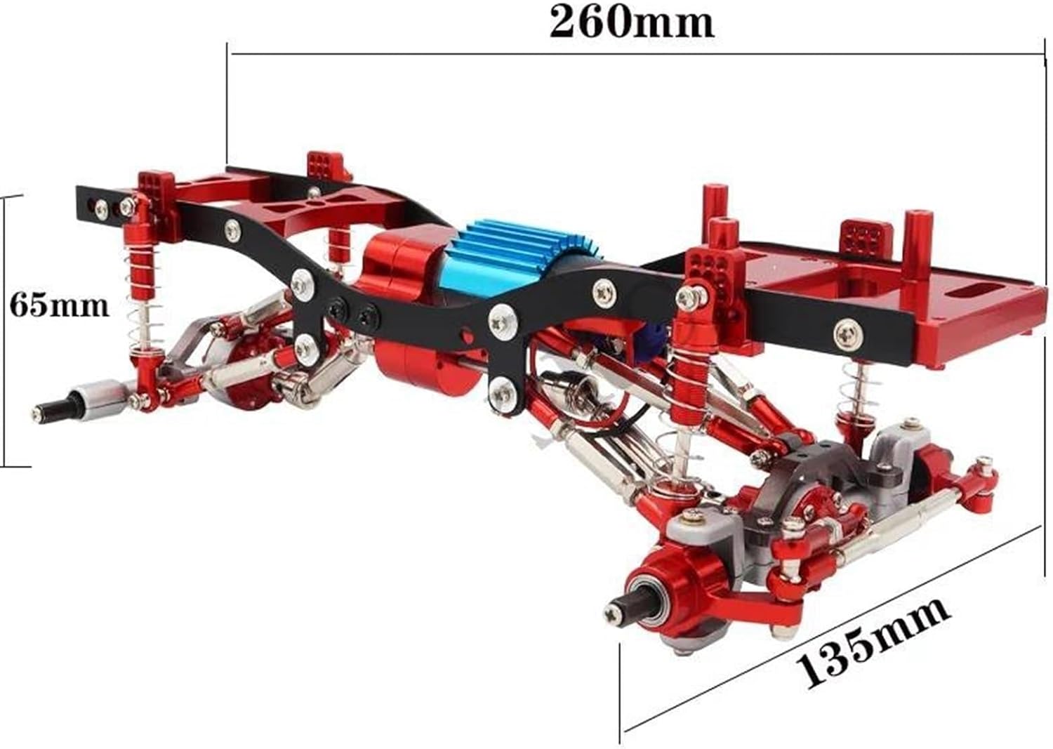 RC Spare Part for WPL C14 C24 C24-1 1/16 Metal Frame for Chassis Kit Axle Gearbox Shock Tires rc Car Upgrade Spare Parts Wheelbase Assemble Accessories(Frame 2)