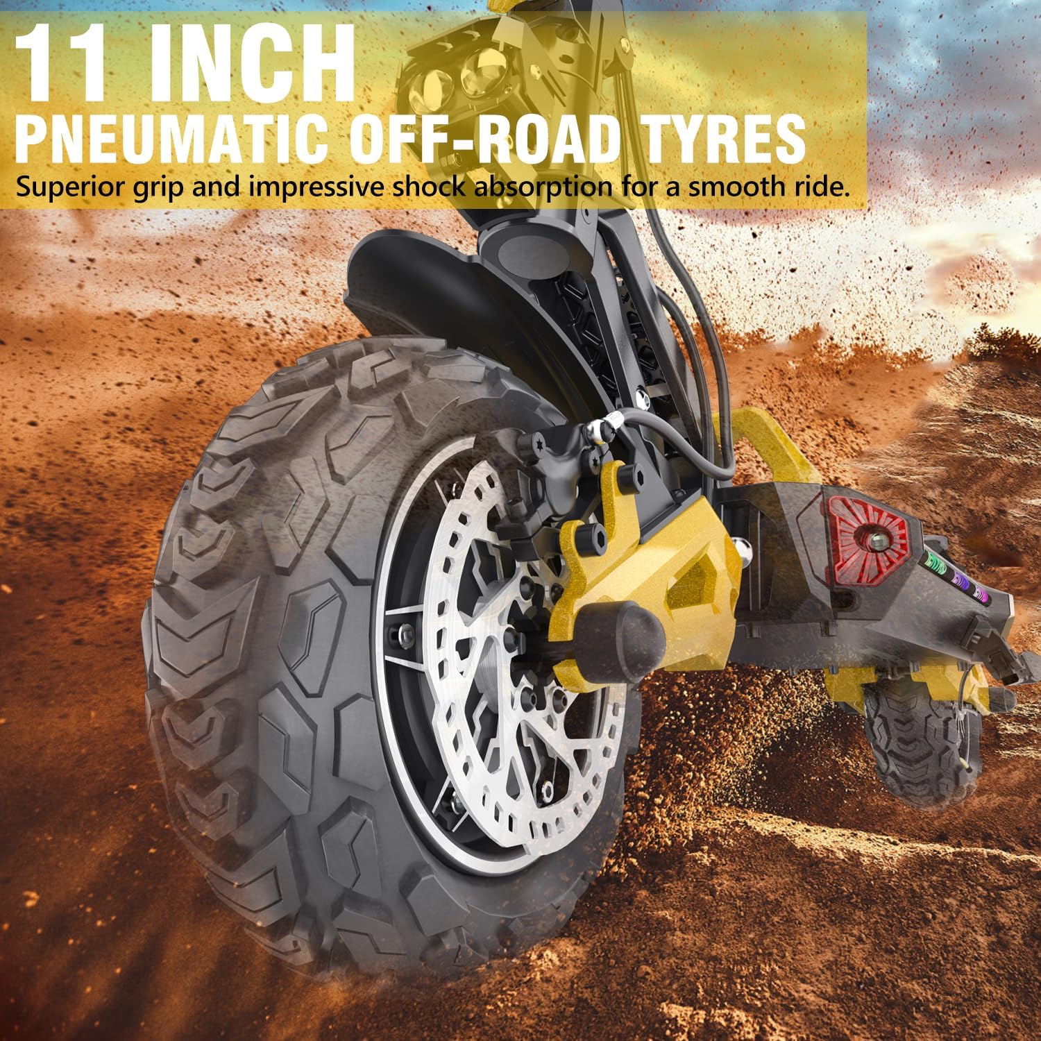 ES1/ES60 Electric Scooter Adults, 2400W Dual Motor Off Road Electric Scooter, Up to 38/40.5 Mph / 40/45 Miles Range, Offroad Pneumatic Tire, Hydraulic and Rocker Arm Damping