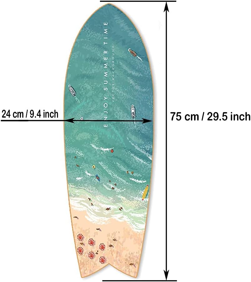 VOMI Land Surfing Skateboard CX4 Carving Truck Ski Practice boardSimulated Surfing Training Board ABEC-11 Bearing Maple Wood Surfskate 75×24cm Suitable for Children Teenagers Youth and Adults (A)