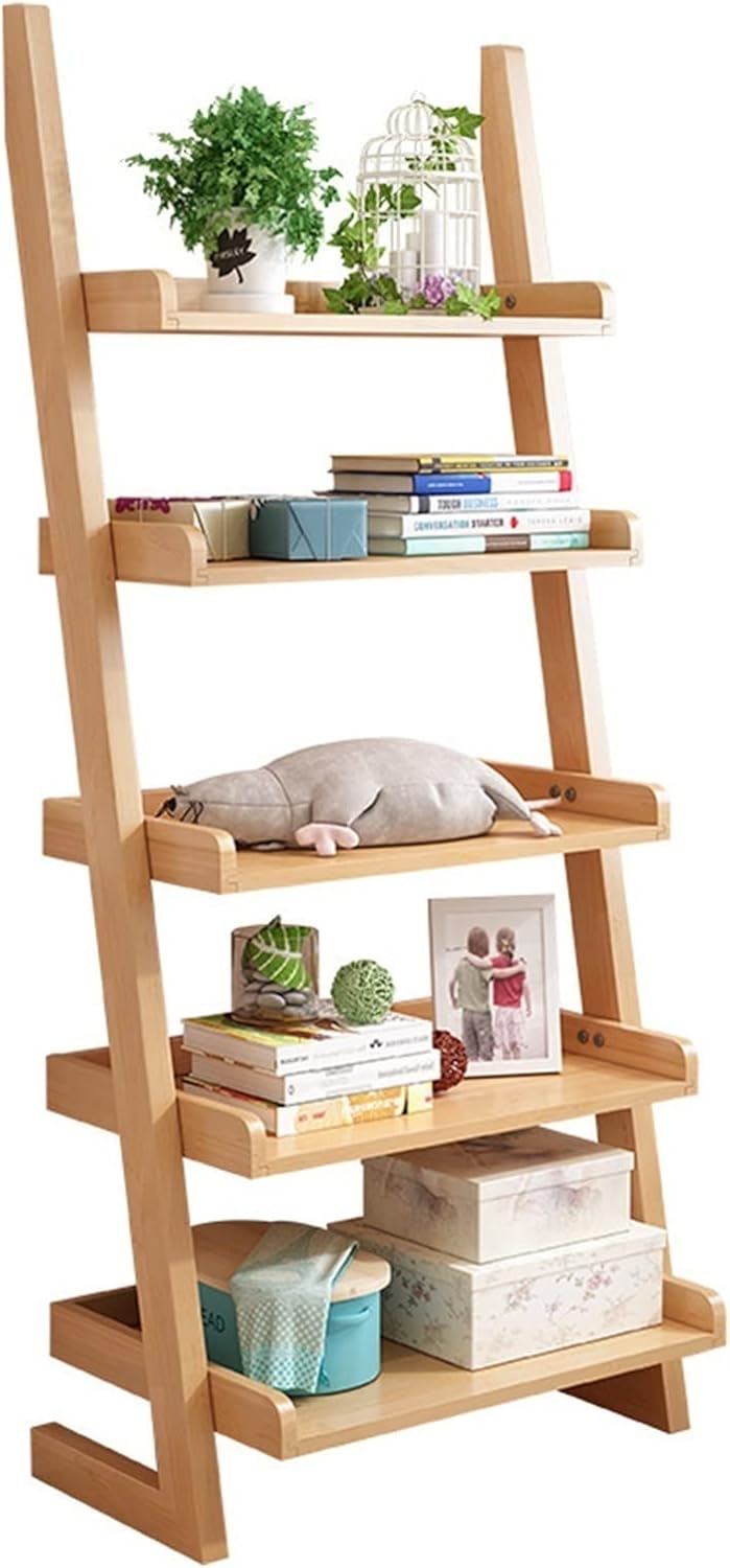 UNNS Bookshelf Home Bookshelf Nordic Creative Trapezoidal Storage Display Rack 5-Layer Storage Rack Suitable for Living Room Study Office Bookcase Organizer (Color : A)