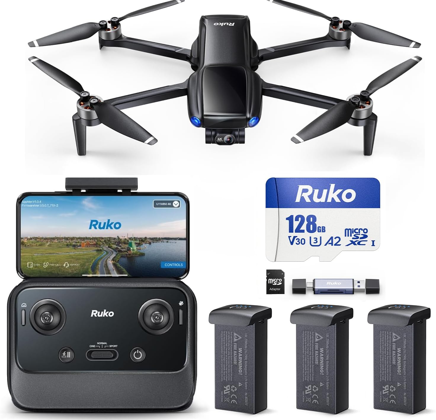 Ruko R128G MicroSD card & U11MINI 4K Drone