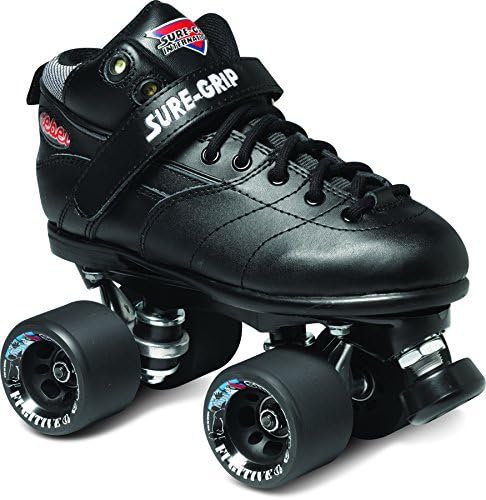 Sure-Grip Rebel Derby Roller Skates for Men & Women - 62mm Fugitive Polyurethane Wheels - Super X Plate Extended Support for Larger Sizes - Suitable for Indoor & Outdoor Skating - Beginner Friendly