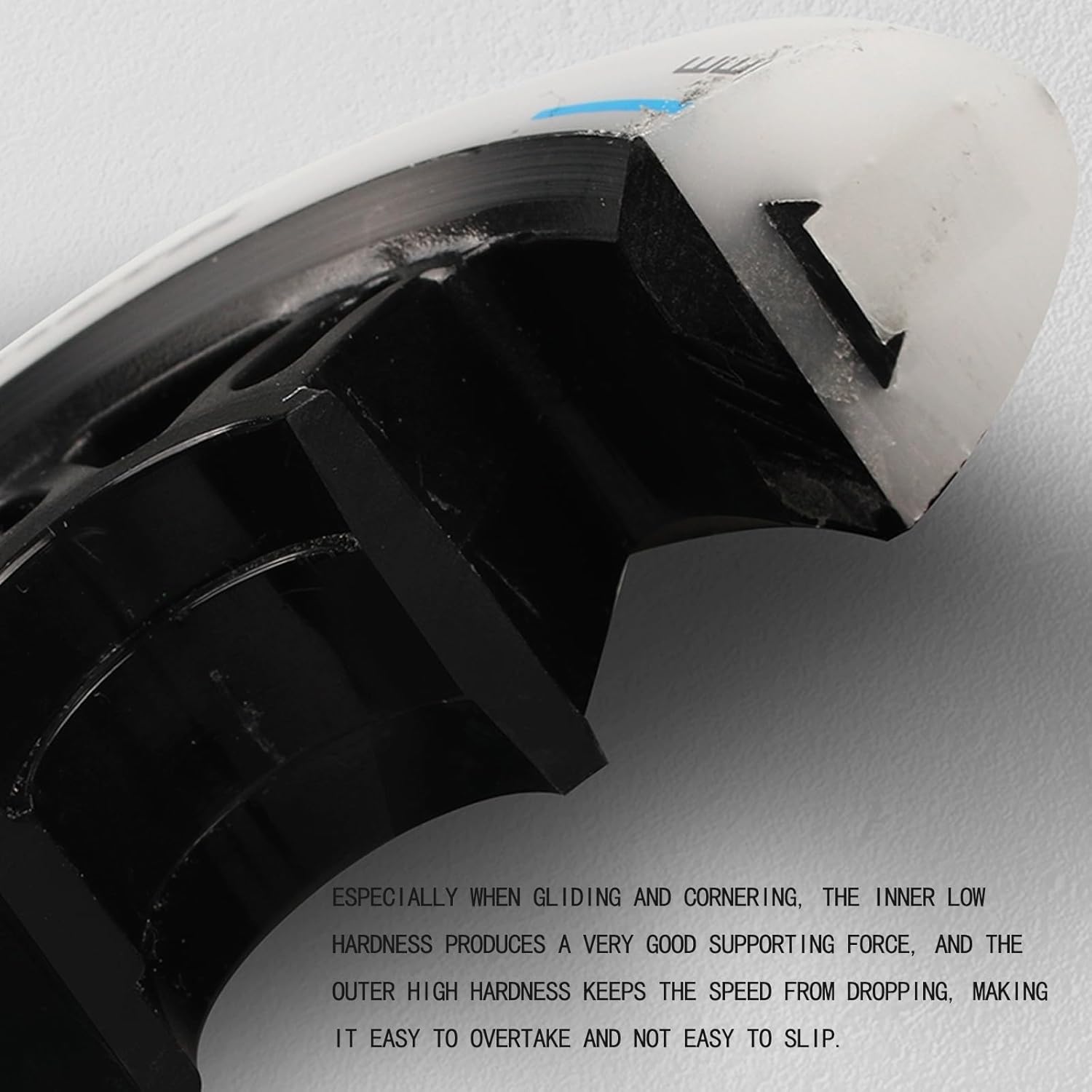 Inline Skate Wheels for Outdoor Indoor Double-Hardness 83A Professional Speed Skating Inline Skate Replacement Wheel 80mm 90mm 100mm 6-Pack White