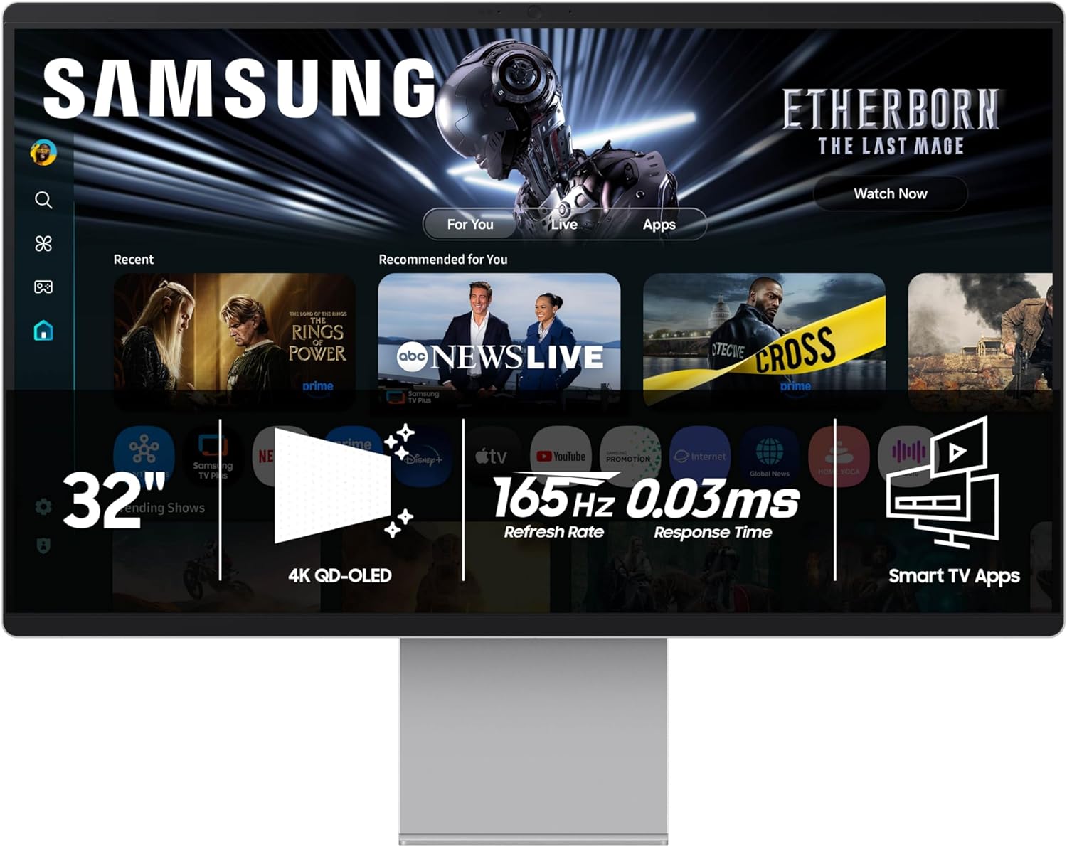Samsung 32” OLED M9 (M90SF) Smart Monitor with 4K QD-OLED, 165Hz, 0.03ms, Gaming Hub, Samsung Vision AI, 3 Yr Warranty, LS32FM902SNXZA, 2025