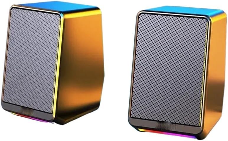 Wired Desktop Speakers 3.5mm Stereo Surround Music RGB Gaming Sound Bar for Computer PC Loudspeakers