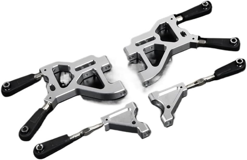 Alloy CNC Front Or Rear Suspension Arm Set Compatible For 1/6 HPI FG Compatible For Monster Hummer Truck ROFUN ROVAN Big Monster RC CAR Toys PARTS(Front Silver)