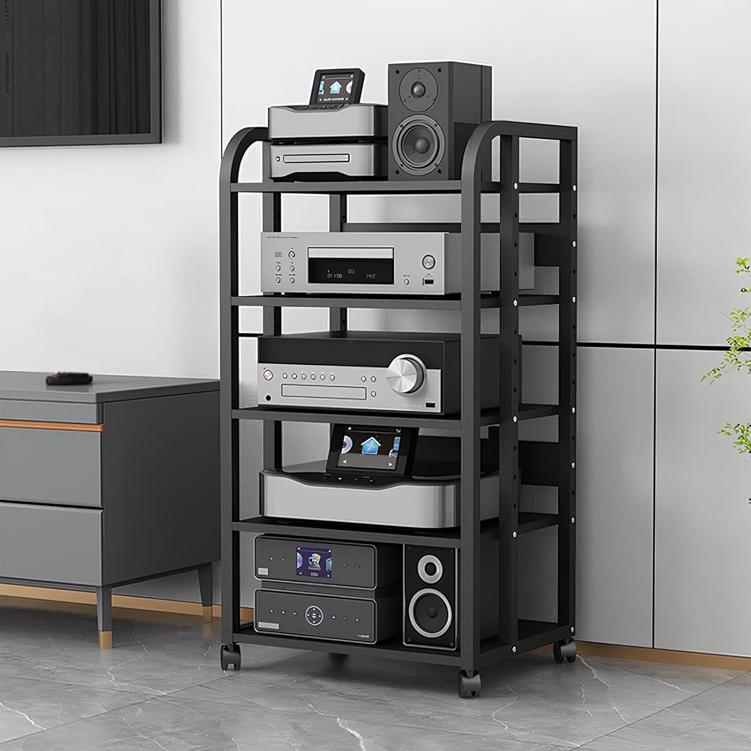 ZCSL 5-Tier Av Media Stand Corner Rack