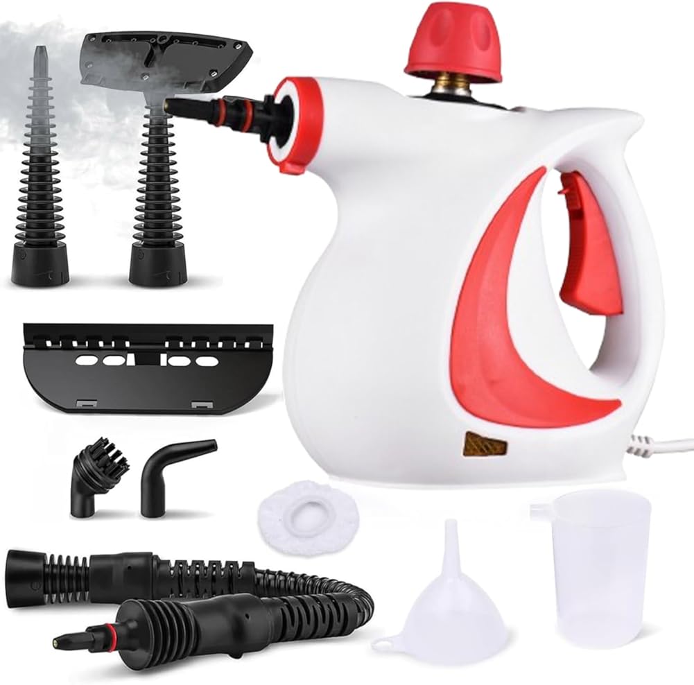 Steammaster Pro, Handheld Steam Cleaner, 10 In 1 Handheld Pressure Multi Purpose Cleaner Home Use (Red)