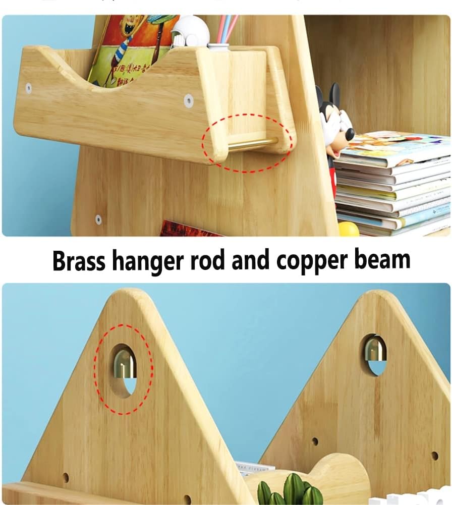 360 Degree Rotation Kids Bookshelf, Home Kindergarten Playground Tree Shaped Bookcase，Toy Book Display