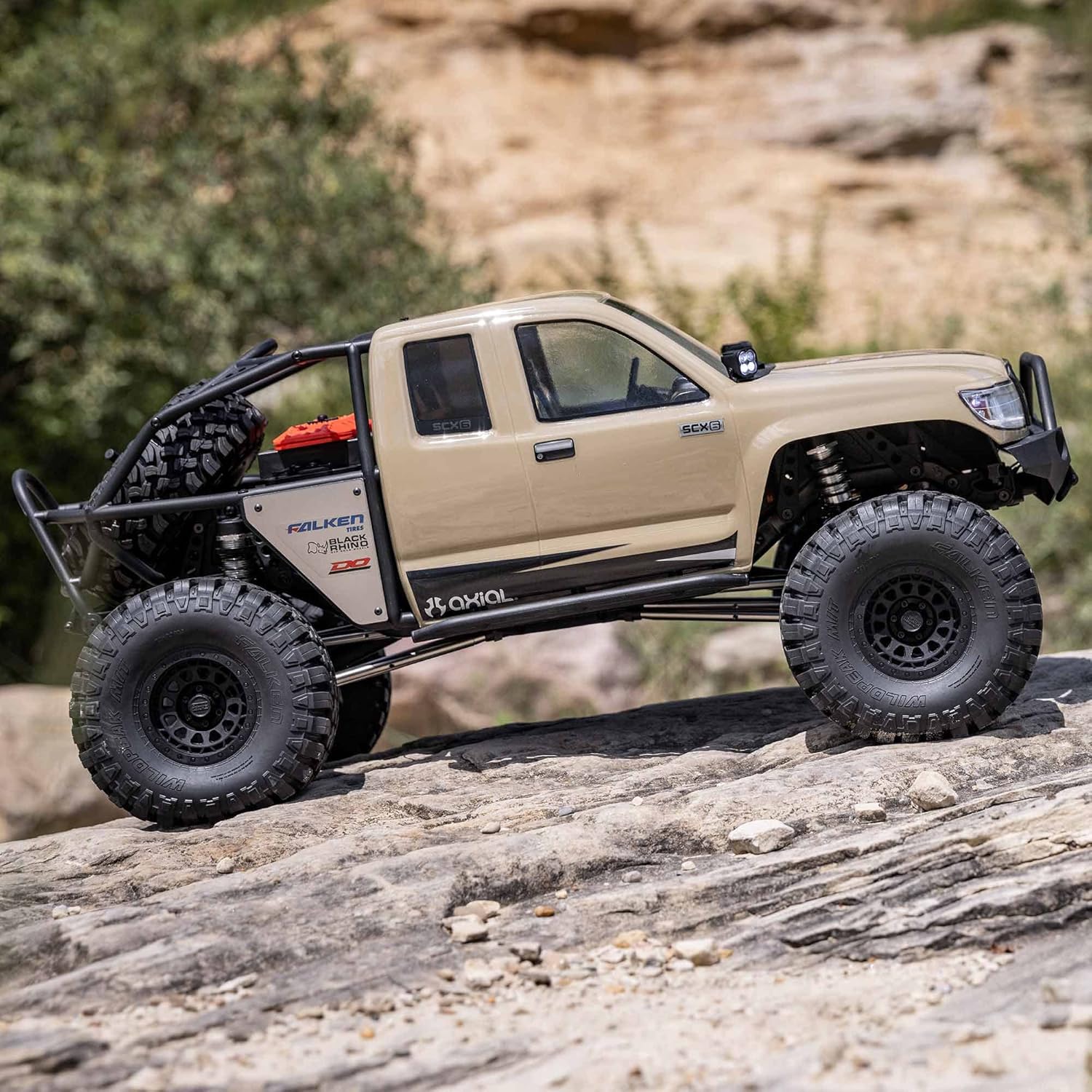 Axial RC Crawler 1/6 SCX6 Trail Honcho 4 Wheel Drive RTR (Transmitter and Receiver Included, Battery and Charger Not Included), Sand, AXI05001T2, Trucks Electric