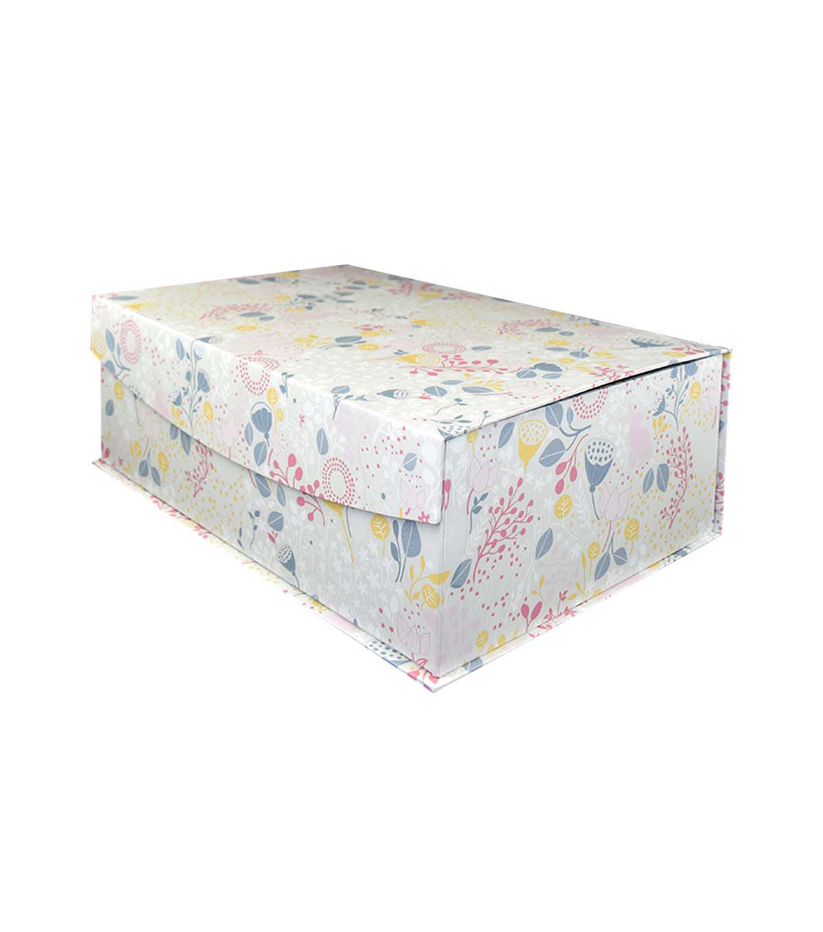 14 x 10 White Meadow Flip Top Box by Place & Time