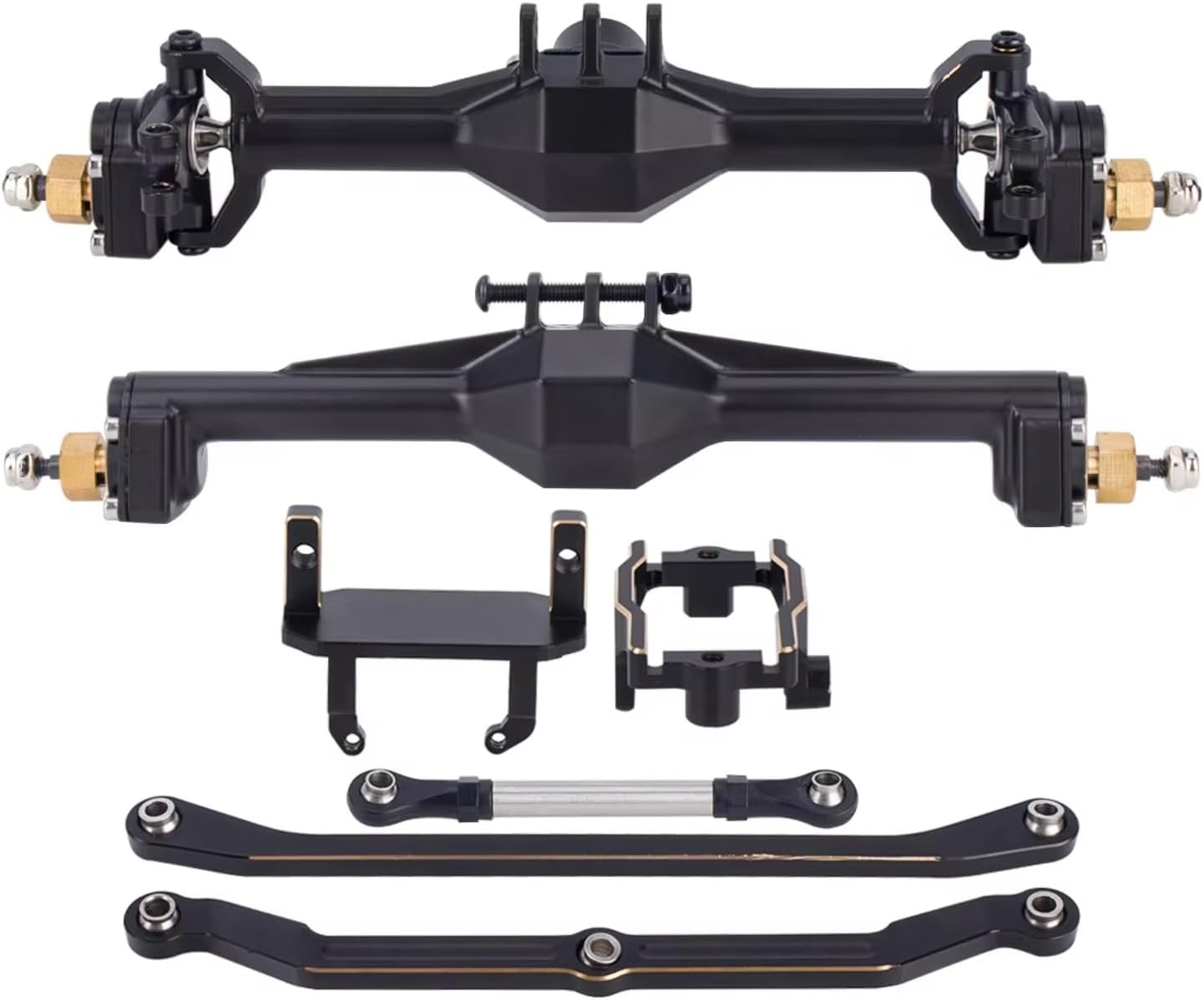 for TRX4M 1/18 10mm Diamond CNC Brass Portal Axles with Lay Down Servo Mount Links RC Crawler Axle Upgrade Parts Accessory Replacement RC Car Upgrade Part