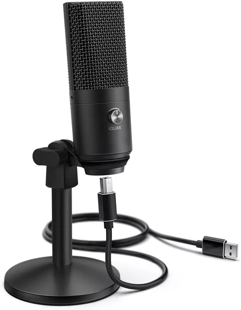USB Microphones for Laptops and Computers, Streaming Media Dubbing Podcasts for Recording Microphones (Color : Black, Size
