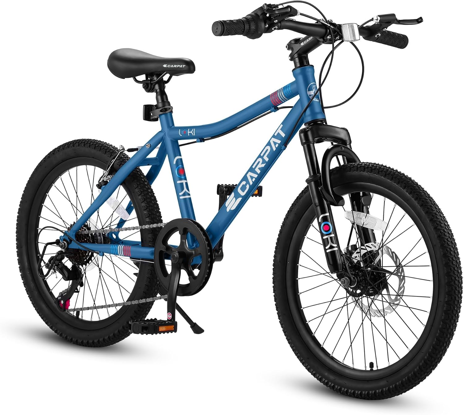 20 Inch Kids' Bike, Boys Girls Mountain Bike Ages 6-12, 7 Speed Teenager Children Kids' Bicycles, Front Suspension Disc Brake Rear V-Brake, High Steel Frame