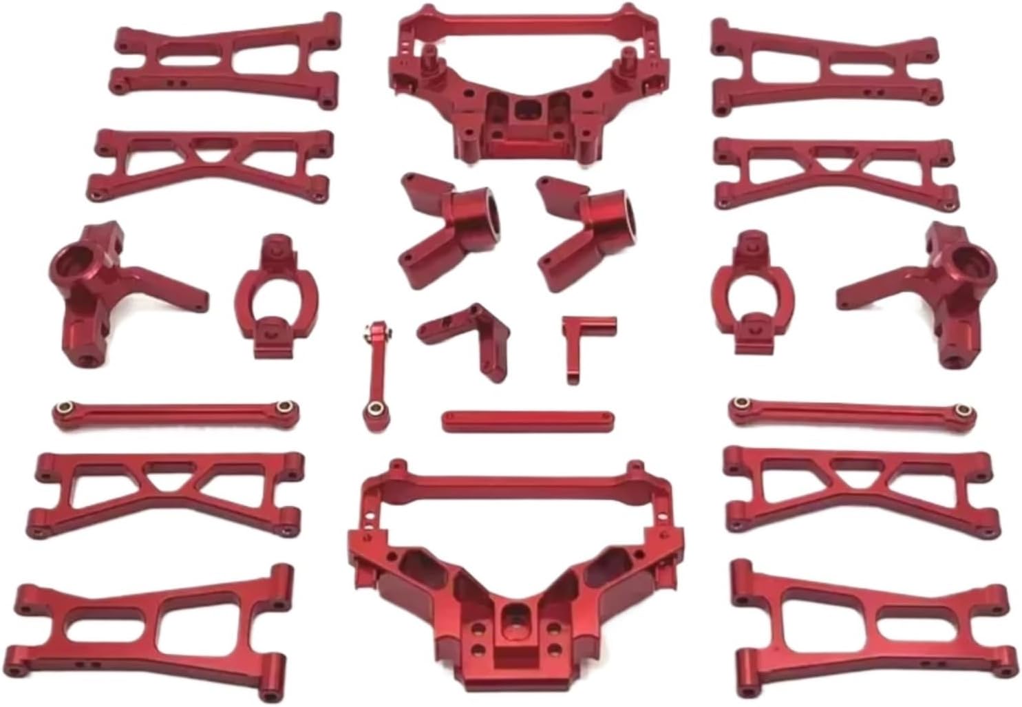 for HSP 14321 14322 14421 14431 for JJRC C8802 1/14 Metal for Swing Arm Steering Cup Hub Carrier Shock Tower Set RC Car Parts RC Steering Knuckles Cup(Red)