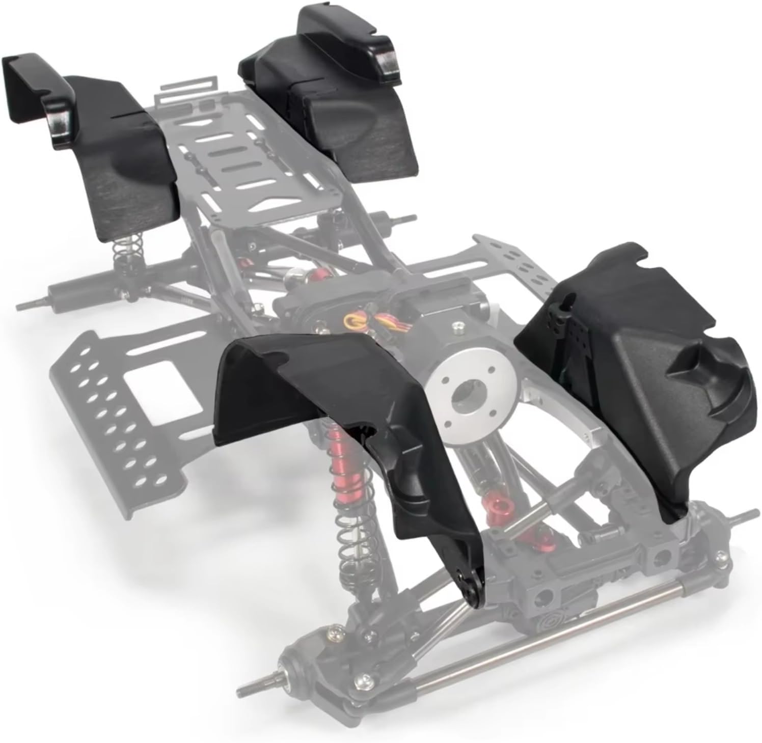 Compatible with SCX10 1/10 RC Car 313mm Wheelbase for Chassis with Prefixal 2 for Speed Transmission Flaps Fender Set RC Car Accessories