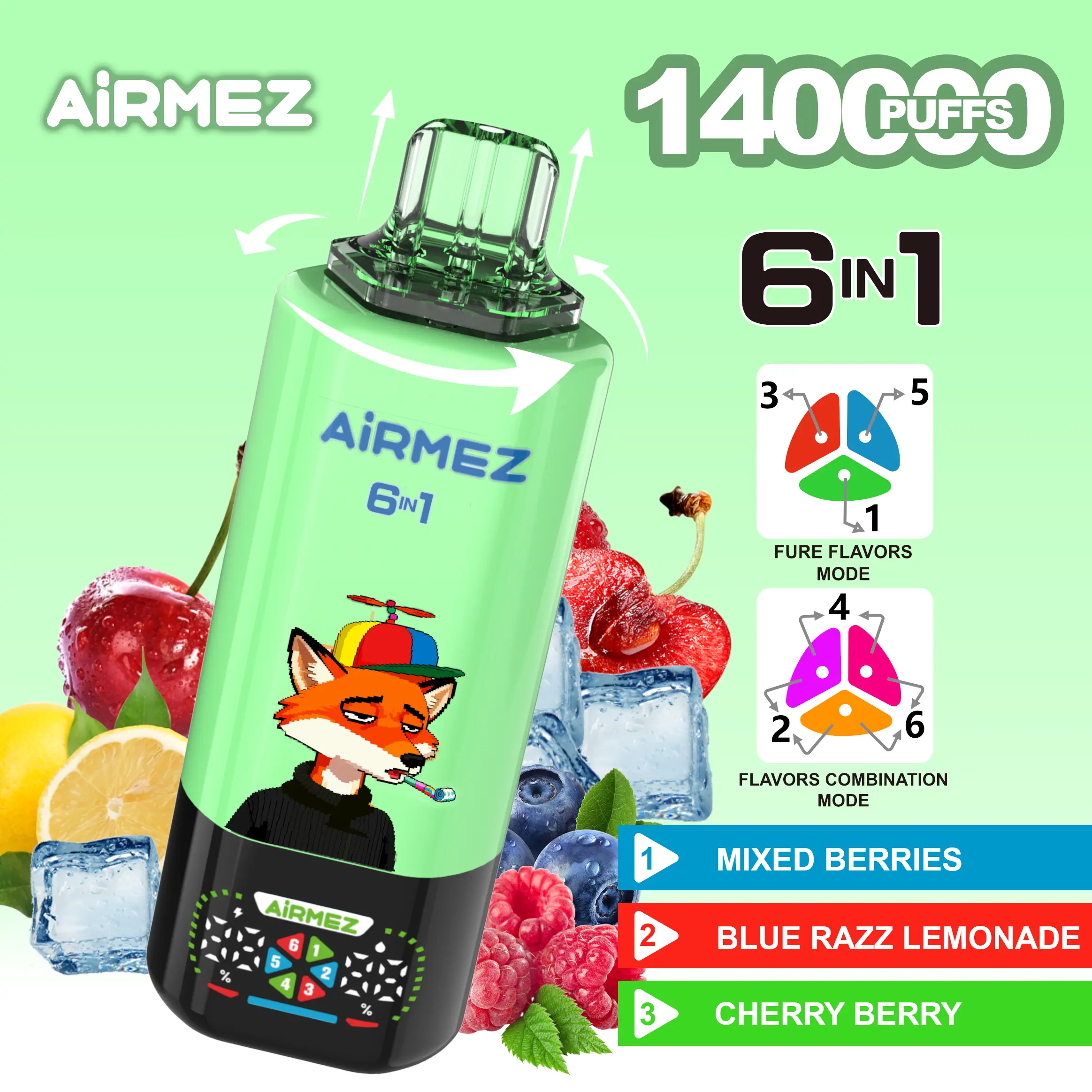 🔥AIRMEZ FOX 140K 6 in 1 (5pcs) - MYEU VAPES