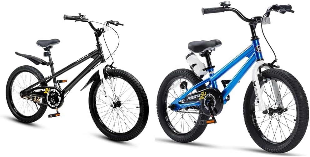 Royalbaby Freestyle Kids Bike Bundle 20 Inch & 18 Inch Wheel Bicycles with Dual Hand Brakes Kickstand Boys Girls