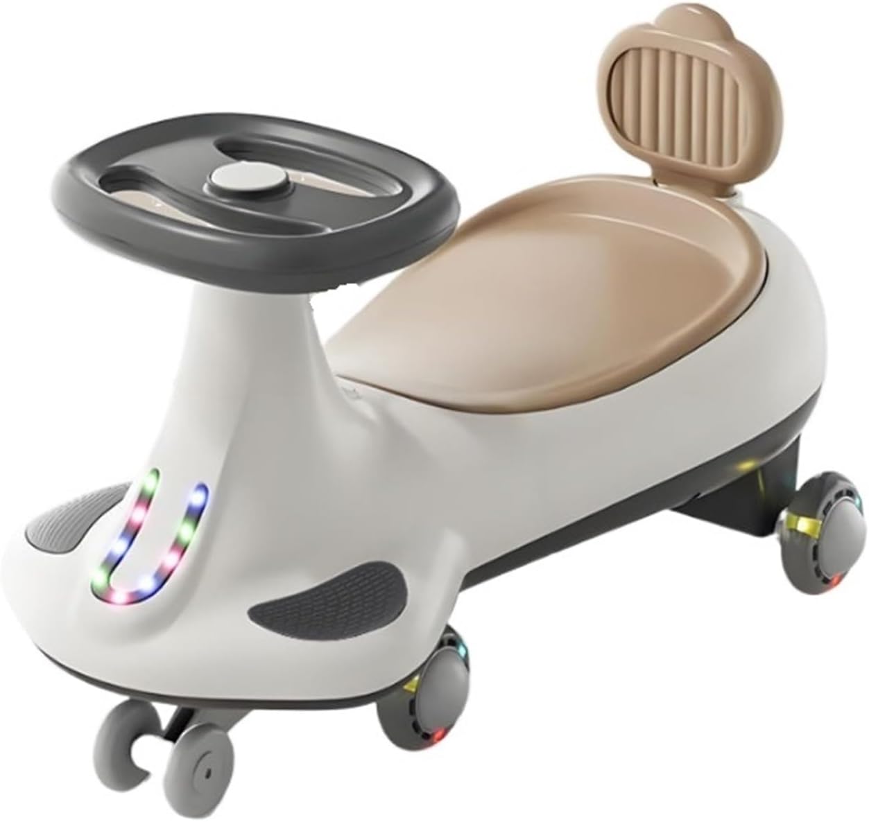 Swing Car Ride On Toy with Under Seat Storage Light-Emitting Wheel Anti-Rollover for Kids 3 Yrs and UP