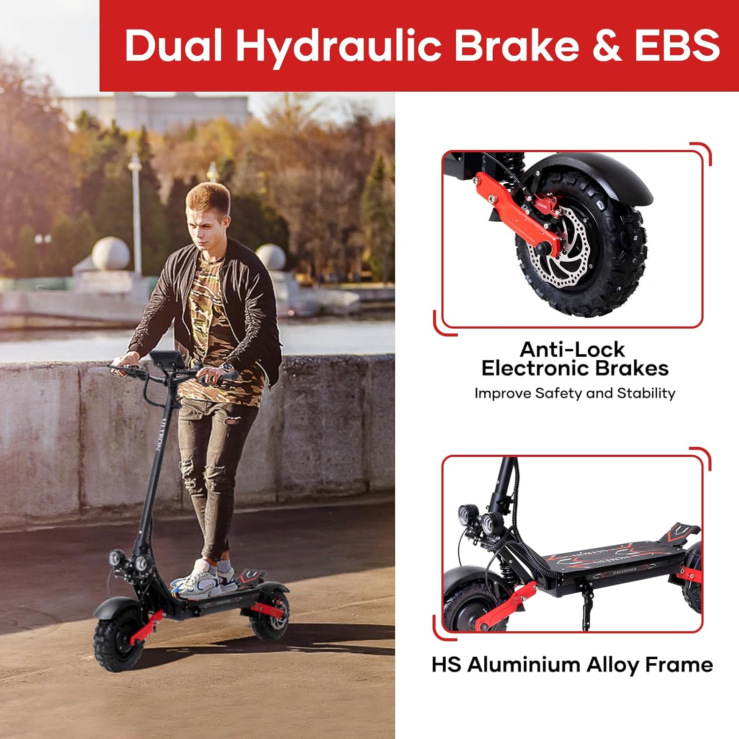 S3 Electric Scooter for Adults, 6000W Dual Motors, Up to 50MPH & 55 Miles, 60V 24Ah Battery, 11