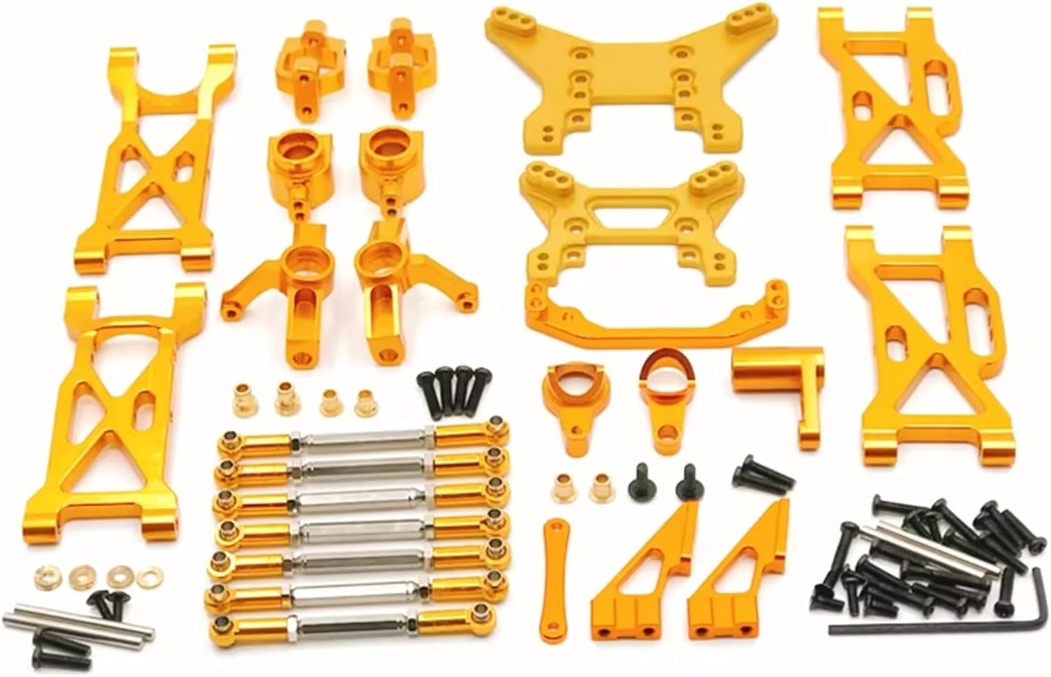 For WLtoys 104001 104002 1/10 Metal Upgrade Replacement Vulnerable Set Remote Control Car Accessories Models(Yellow)