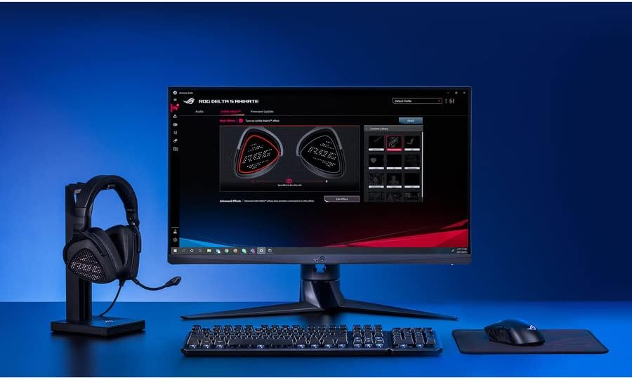 ASUS ROG Delta S Animate Gaming Headset | Customizable Anime Matrix LED Display, AI Noise-Canceling Mic, Hi-Res ESS 9281 Quad DAC, Lightweight, USB-C, for PC, Mac, PS5, Switch and Mobile Devices