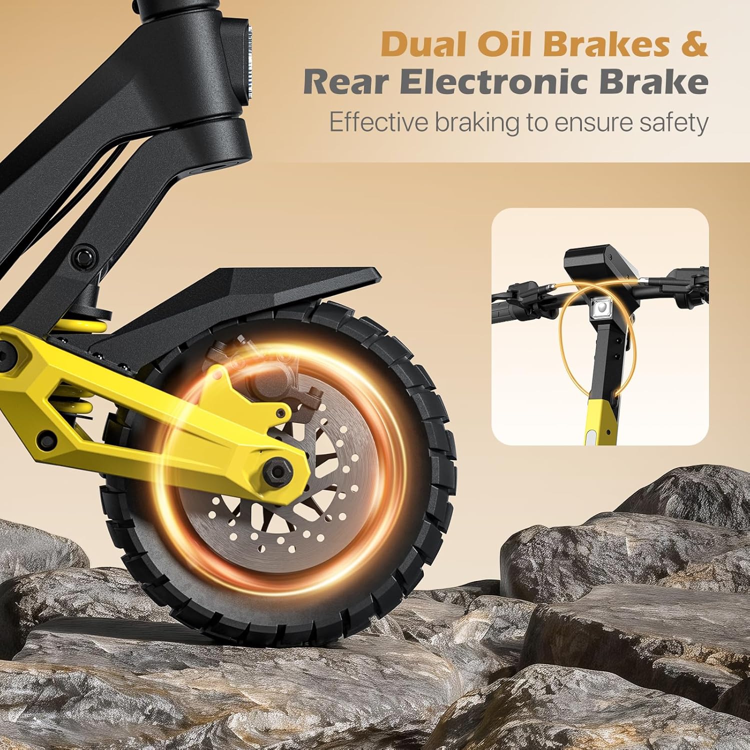 GT01 Pro Electric Scooter, 1500W Peak Motor, 25 MPH Top Speed, 62 Miles Range, 10