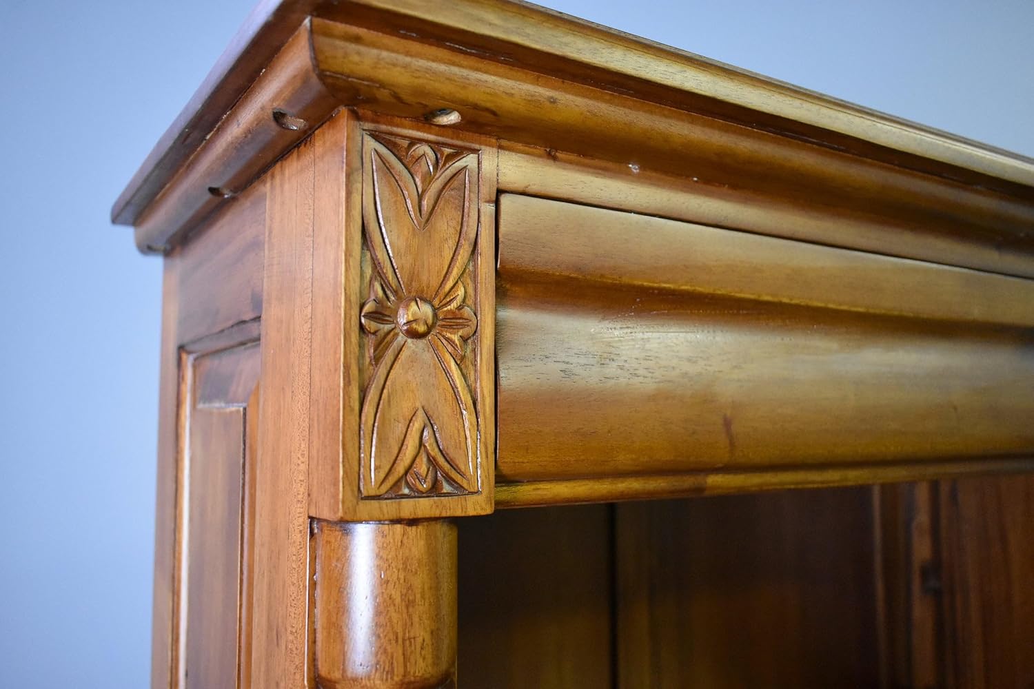 Crafters and Weavers Legacy Open Bookcase - Light Brown Walnut