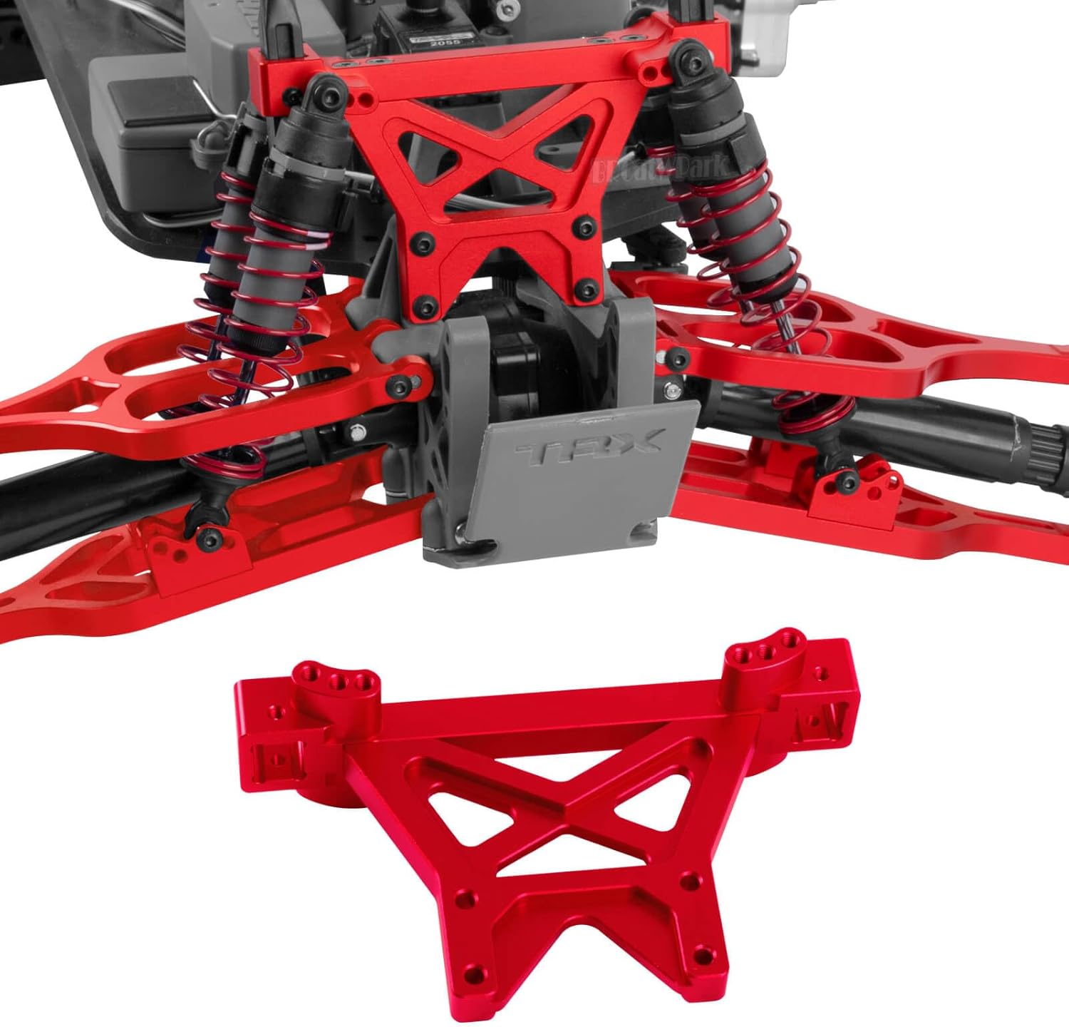 RC Upgrades Part for 1/10 E-Maxx T-Maxx,A-Arms,Caster Block,Steering Blocks,Rear Stub Axle Carriers,Drive Shaft CVD Axles,7mm Wheel Hex,Steering Bellcrank & Shock Tower Mounts,Red