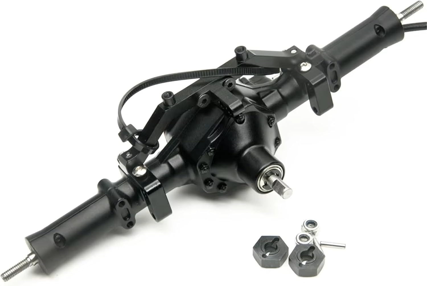 RC Car Parts for Axial for SCX10 1/10 Replacement Aluminum Front Rear Axle with 4WD Lock Modification RC Crawler Car Upgrade Accessories Parts(Set)