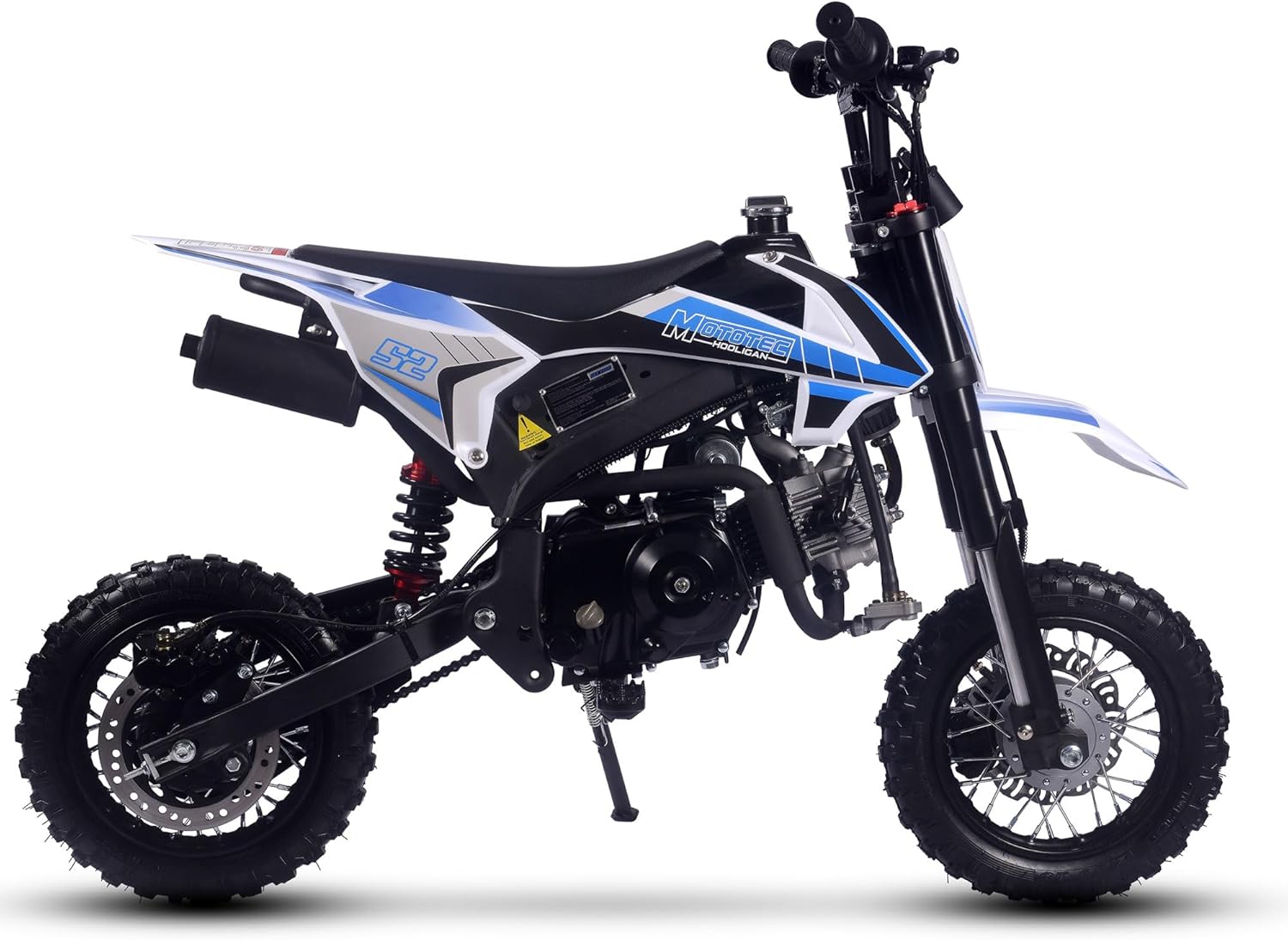 MotoTec Hooligan 72cc 4-Stroke Gas Dirt Bike Blue