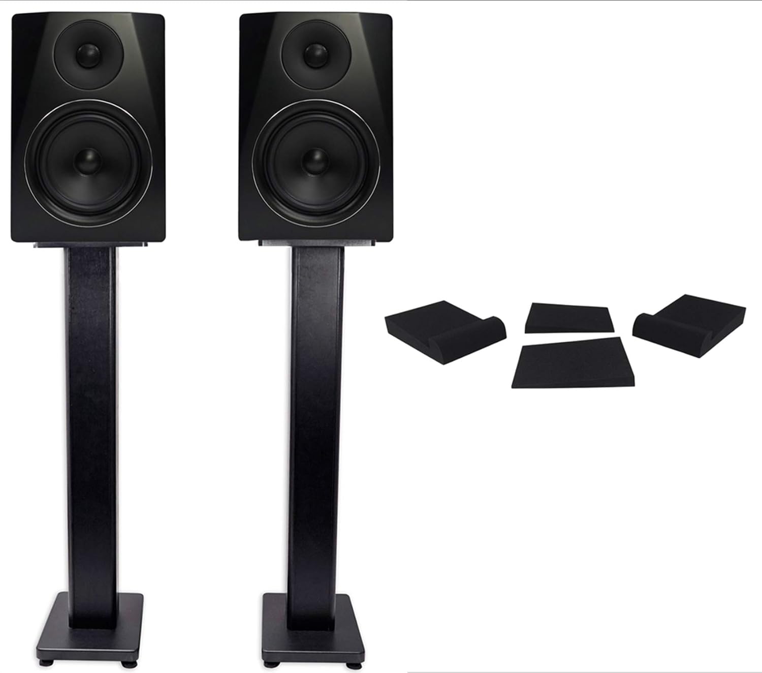 Rockville APM6B Bundle: 6.5 in 350W Peak / 175W RMS 2-Way Powered USB Studio Monitor Speaker Pair