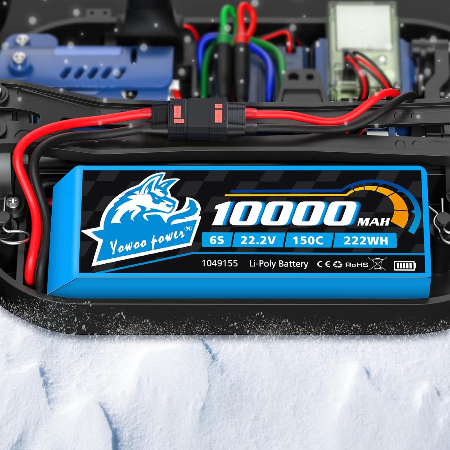 Yowoo 2 Packs 6S 10000mAh 22.2V 150C Graphene LiPo Battery with QS8 Connector and Metal Plates for RC Car Truck Tank Boat Racing Models