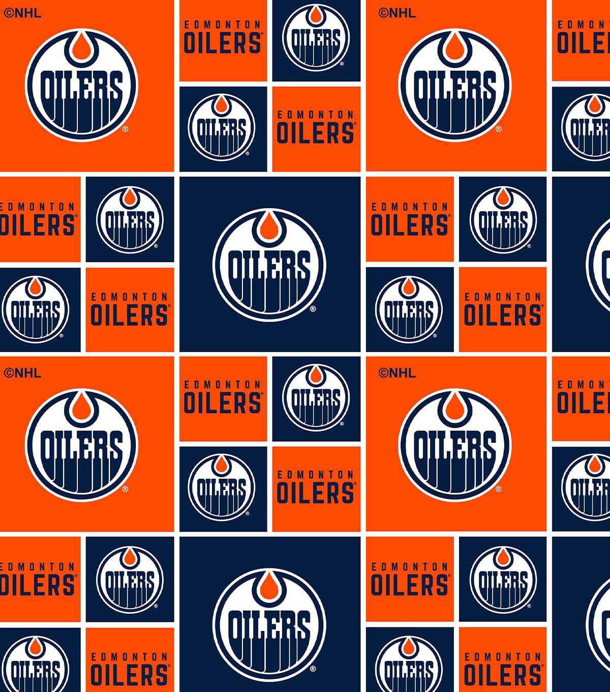 NHL Edmonton Oilers Black Cotton Fabric