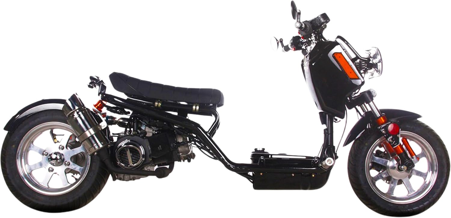 50cc Stretched Scooter Generation 4, Automatic Transmission, PMZ50-21, Street Legal Moped for Adults, LED Headlights Digital Speedometer Stretched-Out Ruckus Style, Powerful GY6 49cc Engine