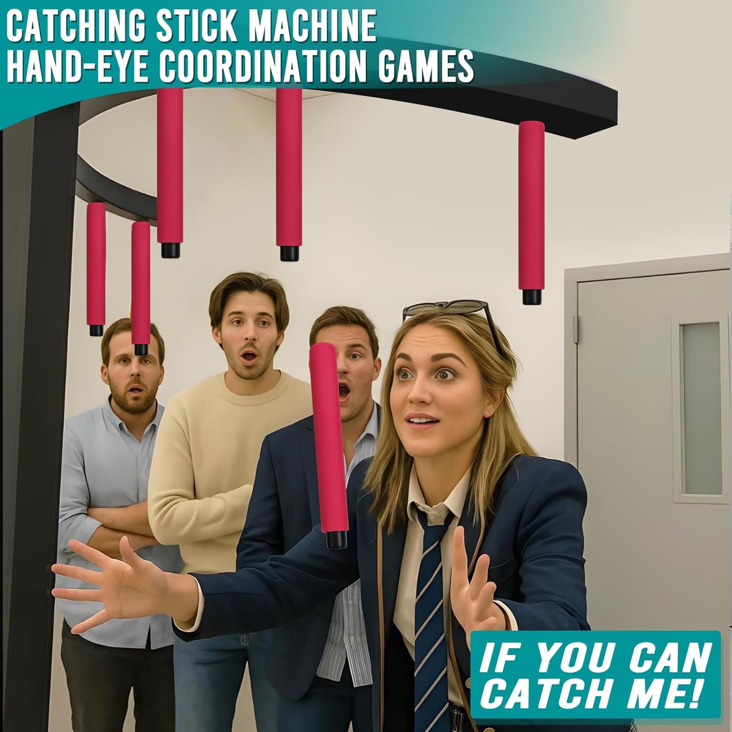 Hand Eye Coordination Training Catching Stick Game Reflex Sticks, Catching Stick Arcade Game for Party, Business and Family Game Night