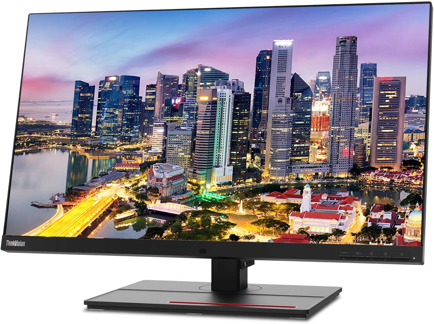 Lenovo ThinkVision P27u 3840 x 2160 LED UHD 4K LCD, 2-Pack Bundle with HDMI, DisplayPort, Daisy Chain, USB-C, USB Hub, Speakers, Dual Monitor Stand, MK540 Wireless Keyboard and Mouse, and Wrist Pad