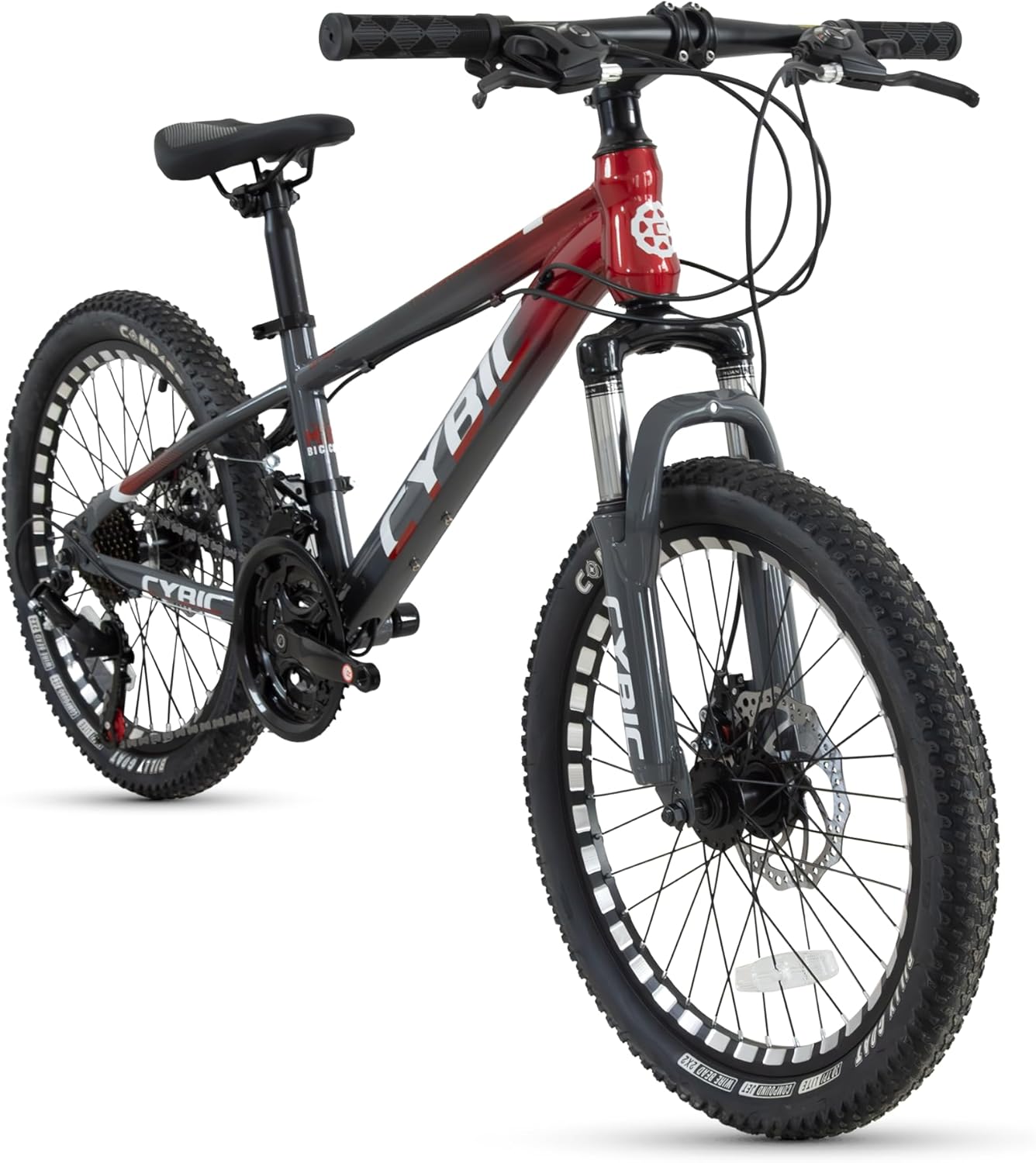 CYBIC 20 Inch Mountain Bike for Boys Girls, Youth MTB Bicycle 21 Speeds Iron Frame Bicycle, Multiple Colors