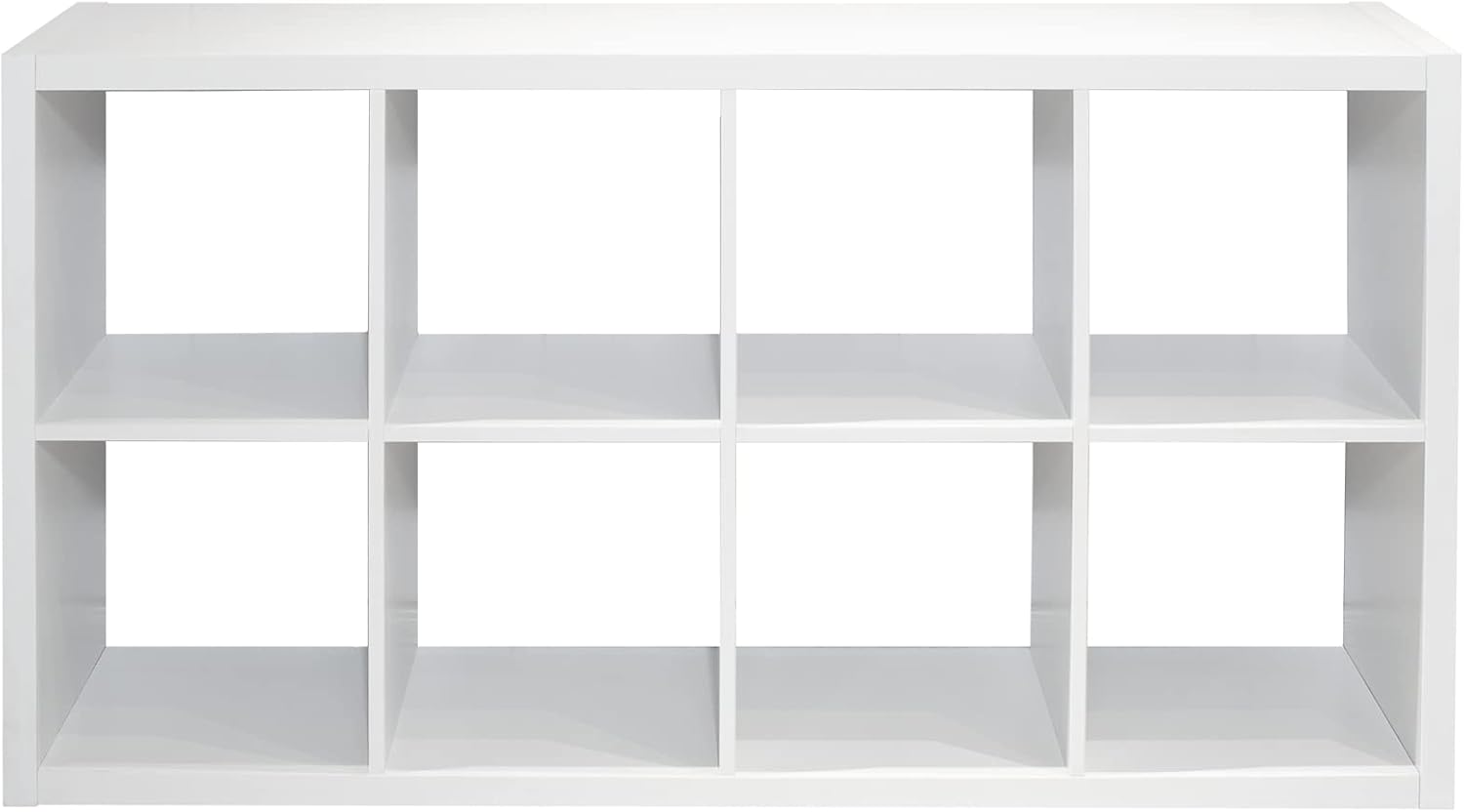 Oigavfd Wood Bookshelf 4-Layer Floor-Standing Open Storage Rack, 8-Compartment Tall Bookcase Simple and Practical Small Bookshelf for Small Spaces, Suitable for Home Offices (White)