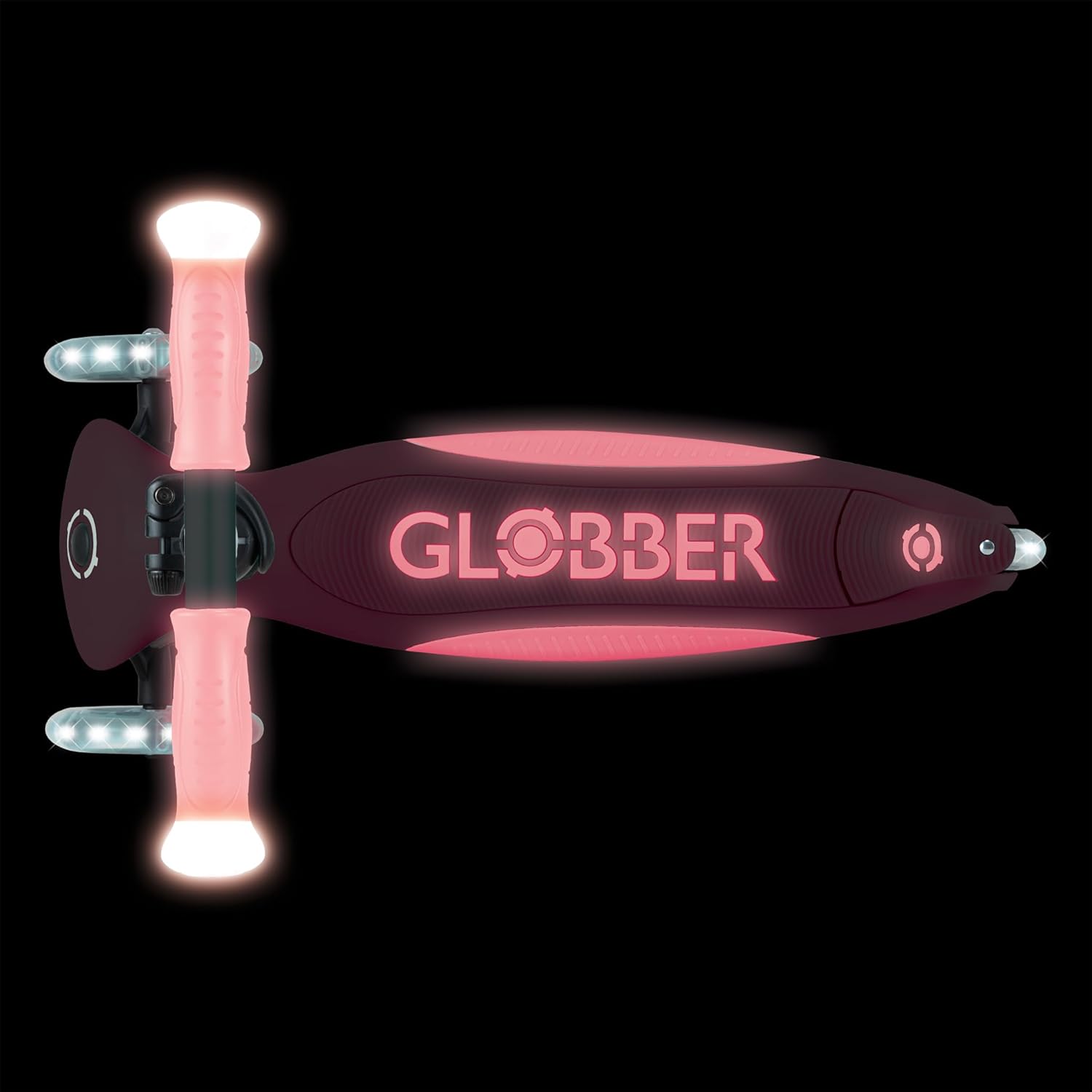 GLOBBER Elite Glow Lights - Kids Scooter 120/80mm 3 Wheel Adjustable LED Light Wheels Glow Effect