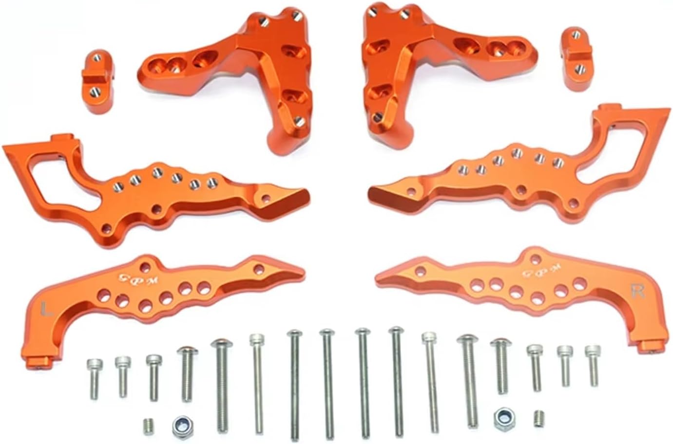 RC Car Parts Compatible with Losi for Baja for Rey 2.0 1/6 RC Car Upgrade Accessory Metal Rear Shock Tower Shock Absorber Mount Spare Parts(Orange)