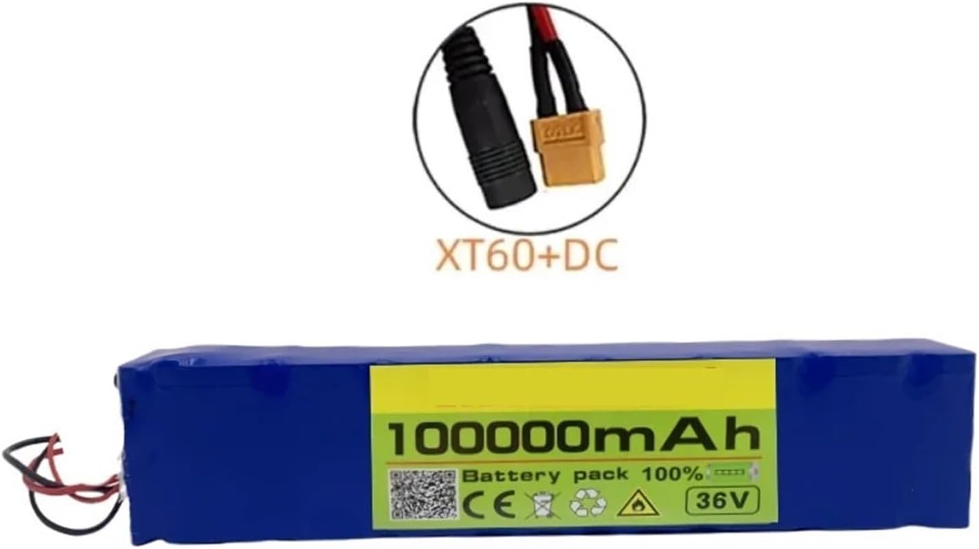 36V 100000mAh Scooter Battery Pack, Compatible for Mijia M365 Electric Scooter Battery Including BMS Board(100Ah XT60-DC)