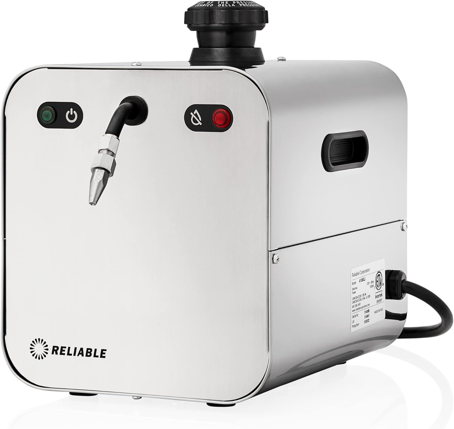 Reliable 4100CJ 2.2L Jewelry Steam Cleaner with Eco Mode, 120V, 50 PSI, Stainless Steel Tank, External Long Life Heating Element, 4 Safety System, Made in Italy