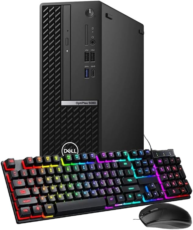 Dell OptiPlex 5080 SFF Desktop Computer, Core i5-10500, 16GB RAM, 256GB SSD, Mouse, Keyboard, Windows 11 Pro (Renewed)