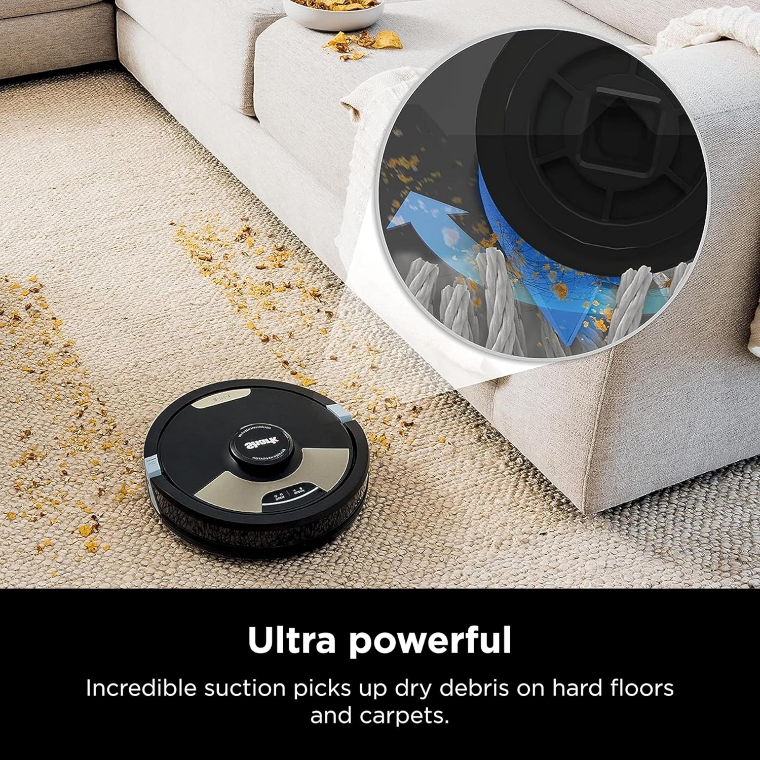 Shark AI Ultra 2-in-1 Robot Vacuum & Mop with Sonic Mopping, Matrix Clean, Home Mapping, HEPA Bagless Self Empty Base and 2 Microfiber Mopping Pads (Renewed), Black/Gold